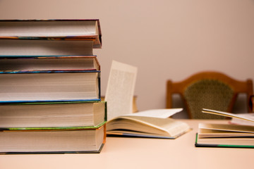 Open book on the table 