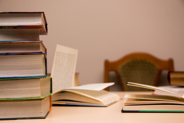 Open book on the table 