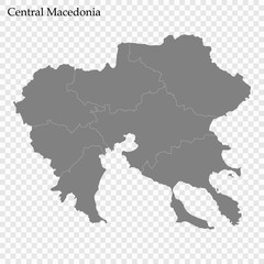 High Quality map of  region of Greece
