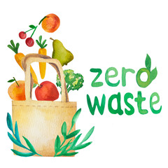 Zero waste bags. Eco bags. Hand drawn bags.