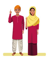 indian couple avatar cartoon character