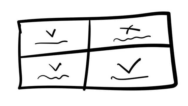 Freehand drawing infographic element - communication scheme of positive marks