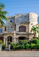 Vintage House from the Neighborhood of Vedado, Havana, Cuba.