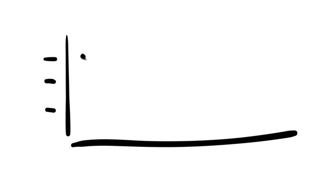 A hand-drawn sketchy line chart of decline.