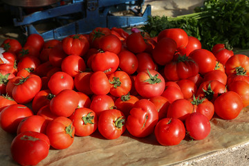 Various vegetables are sold at a bazaar in Croatia