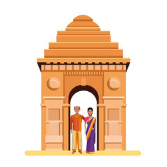 Fototapeta premium indian couple avatar cartoon character