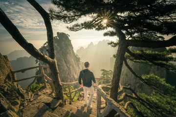 Papier Peint photo Monts Huang Traveling in China Huangshan National Park, beautiful Chinese landscape