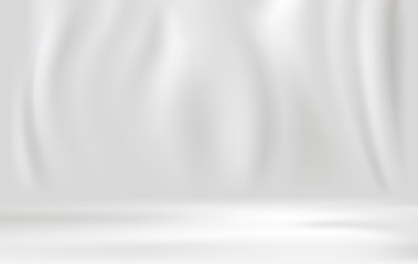 White luxury fabric background with copy space vector illustration