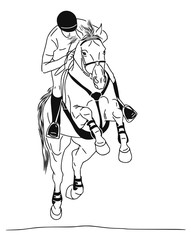 Horse and rider  speed rushing