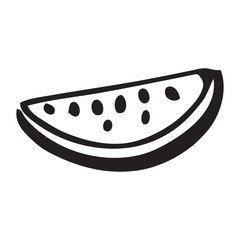 Black and white watermelon vector illustration on white background