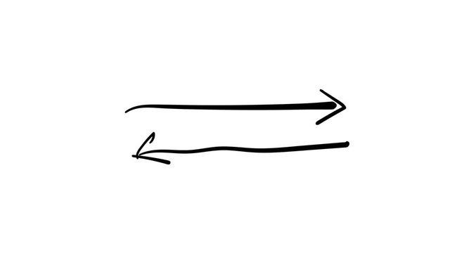 Hand-drawn infographic element - two multidirectional arrows