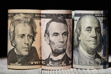 Dollar (USD) banknotes background