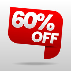 Sale 60% off. Discount or special offer. Advertising campaign. Stock vector illustration.