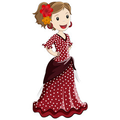 Obraz na płótnie Canvas Girl dressed in traditional spanish costume
