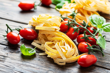 Traditional italian pasta fettuccine