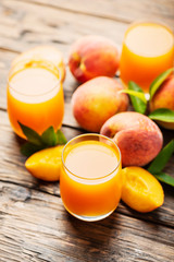 Fresh natural peach juice