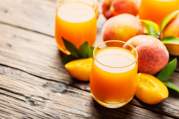 Fresh natural peach juice