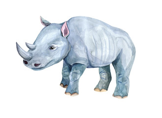 Obraz premium Savannah animal pattern, zoo. watercolor. African animals for children's textiles and design. Children's bright summer collection of backgrounds with animals. stock graphics