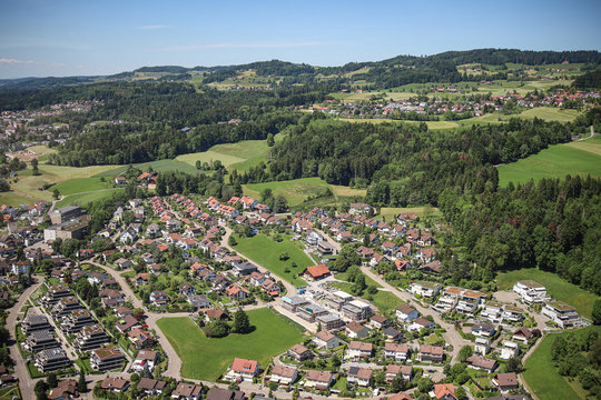 little village hinwil in beautiful switzerland