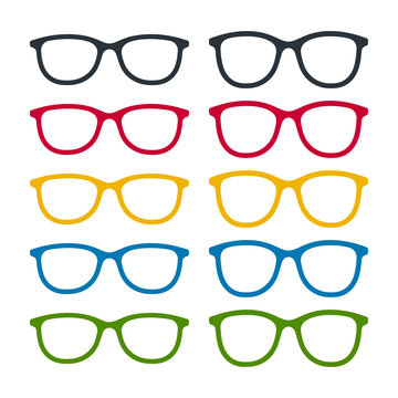 Eyeglasses icon set