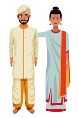 indian couple avatar cartoon character