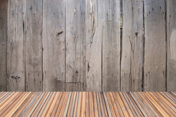 wall and wooden floor table background