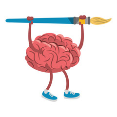 Human brain intelligence and creativity cartoons