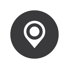 Flat round location pin icon