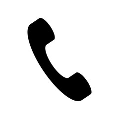 Black silhuoette phone handset icon