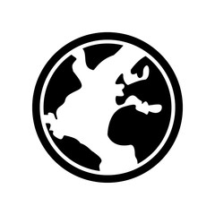 Black silhuoette world icon