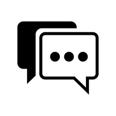 Black silhuoette chat bubble icon