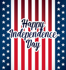 happy independence day card with flag