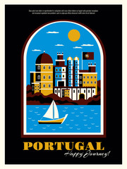 Portugal Tourism Poster Illustration