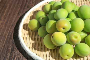 青梅（unripe plums）：梅シロップや梅酒をつくるための梅