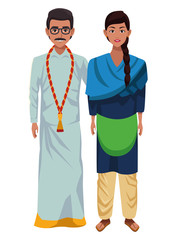 indian couple avatar cartoon character