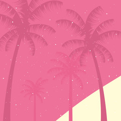 Obraz premium hello summer background pink palms