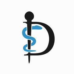 Caduceus logo that formed letter D