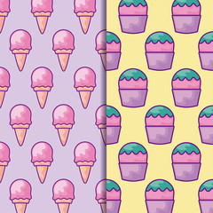pattern of delicious ice creams