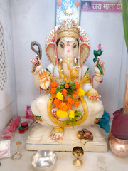 lord ganesha idol in a temple