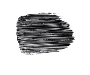 Black strokes and texture mascara or acrylic on a white background