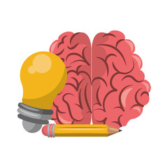 Human brain intelligence and creativity cartoons