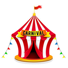 Vector Carnival tent. Classical Circus tent.