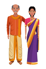 indian couple avatar cartoon character
