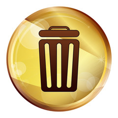Bin icon Abstract Brown Round Button