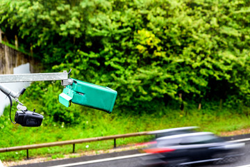 average speed traffic monitor camera over UK Motorway