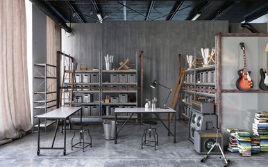 Hipster modern office in a converted loft