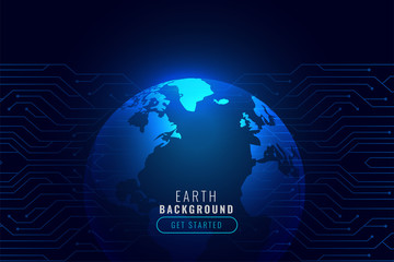 technology background with earth shape