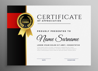achievement certificate with badge design