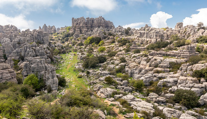 Fototapeta na wymiar The Torcal, a unique natural site, declared a World Heritage Site by Unesco