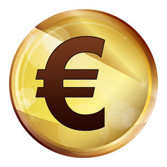 Fototapeta premium Euro sign icon Abstract Brown Round Button